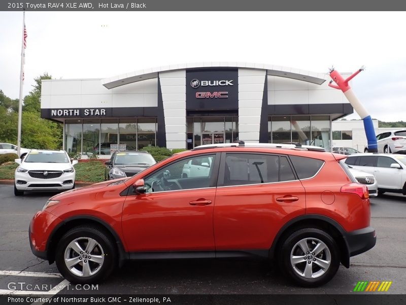 Hot Lava / Black 2015 Toyota RAV4 XLE AWD