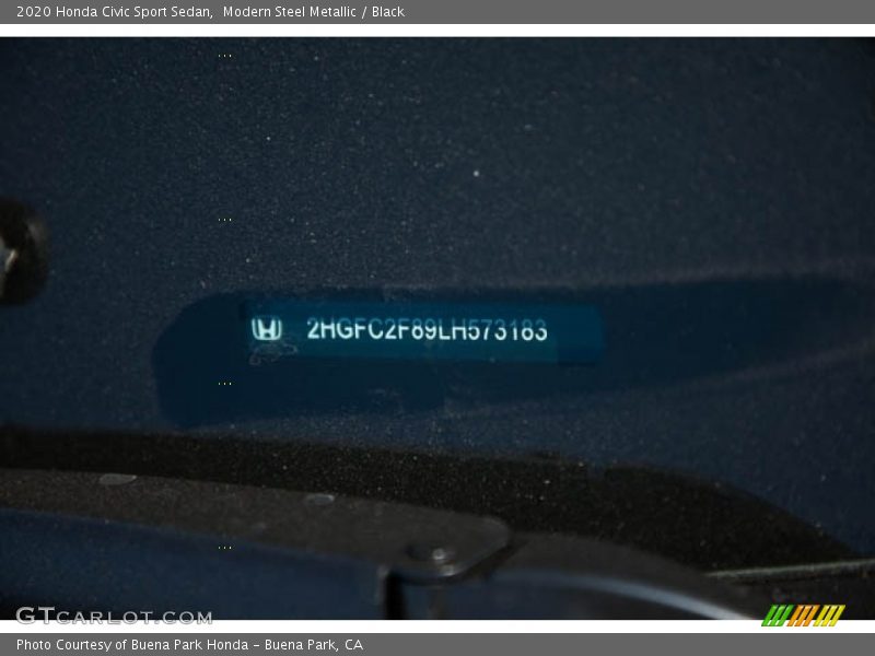 Modern Steel Metallic / Black 2020 Honda Civic Sport Sedan