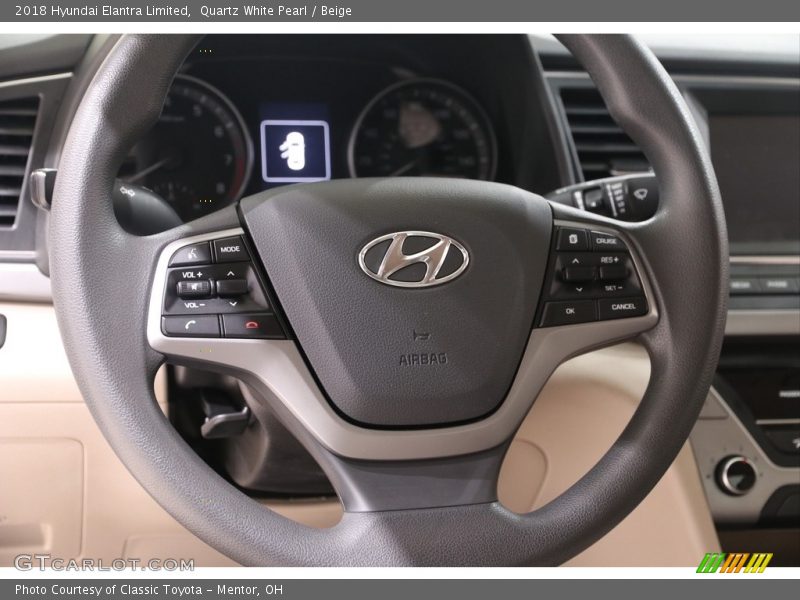 Quartz White Pearl / Beige 2018 Hyundai Elantra Limited
