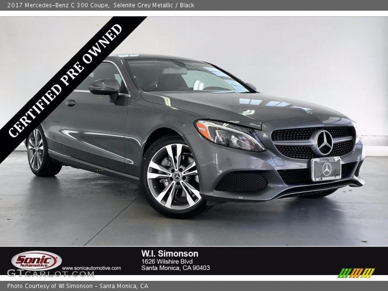 Selenite Grey Metallic / Black 2017 Mercedes-Benz C 300 Coupe