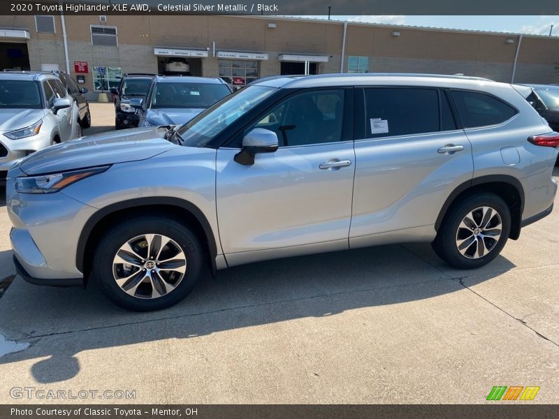 Celestial Silver Metallic / Black 2020 Toyota Highlander XLE AWD