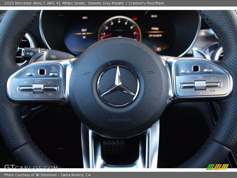 Selenite Grey Metallic / Cranberry Red/Black 2020 Mercedes-Benz C AMG 43 4Matic Sedan