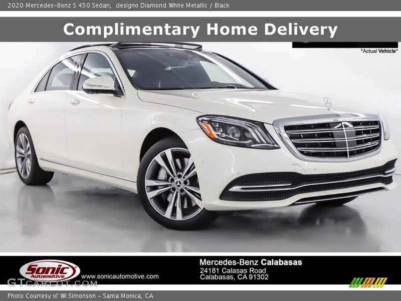designo Diamond White Metallic / Black 2020 Mercedes-Benz S 450 Sedan