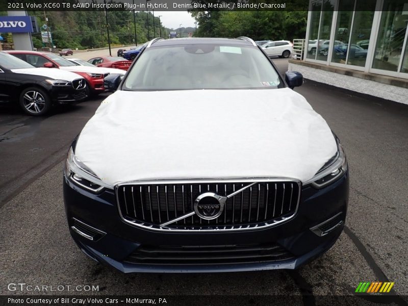 Denim Blue Metallic / Blonde/Charcoal 2021 Volvo XC60 T8 eAWD Inscription Plug-in Hybrid
