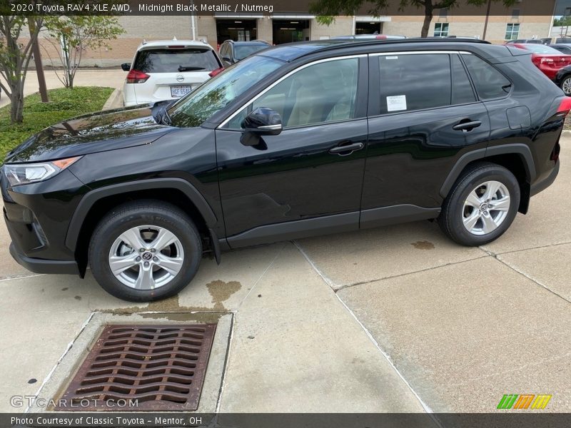 Midnight Black Metallic / Nutmeg 2020 Toyota RAV4 XLE AWD