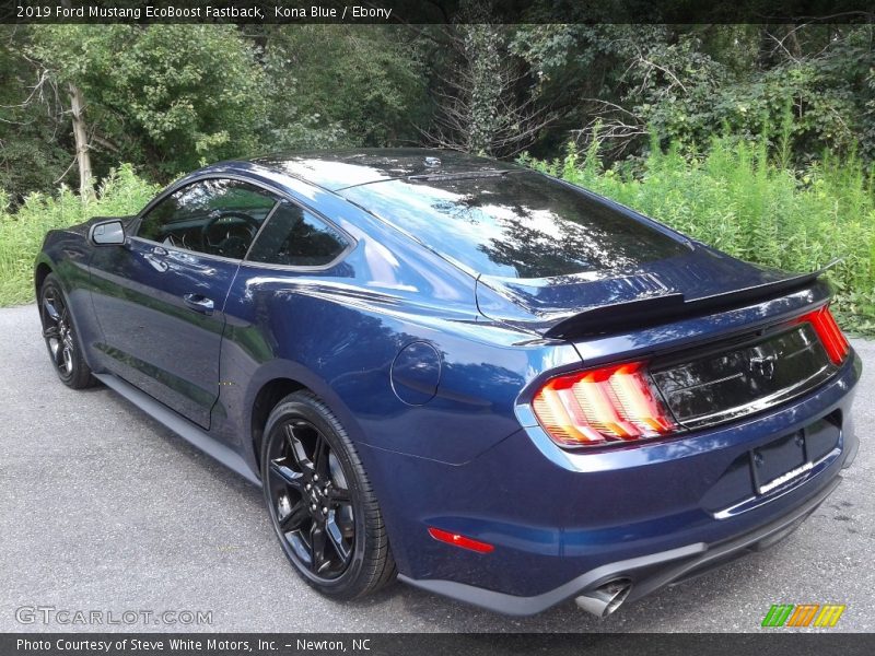 Kona Blue / Ebony 2019 Ford Mustang EcoBoost Fastback