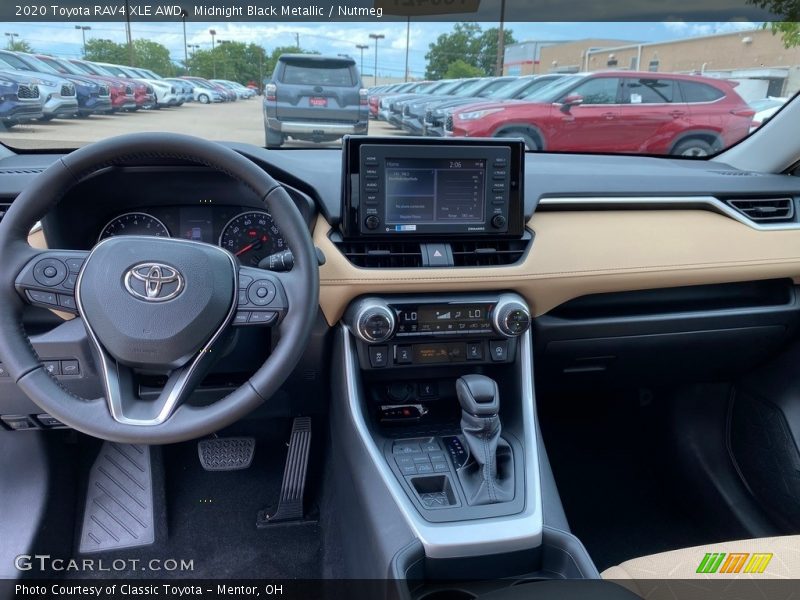 Midnight Black Metallic / Nutmeg 2020 Toyota RAV4 XLE AWD