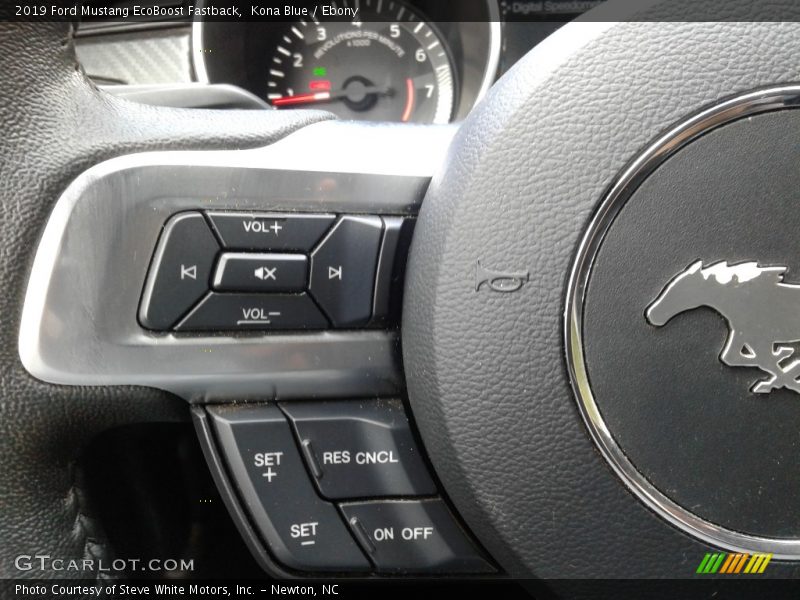 Kona Blue / Ebony 2019 Ford Mustang EcoBoost Fastback