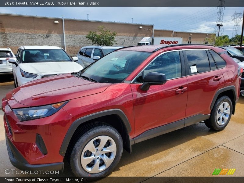 Ruby Flare Pearl / Black 2020 Toyota RAV4 LE AWD