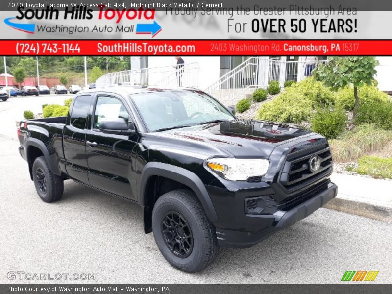 Midnight Black Metallic / Cement 2020 Toyota Tacoma SX Access Cab 4x4