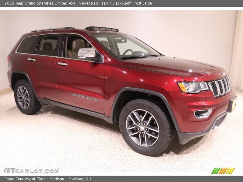 Velvet Red Pearl / Black/Light Frost Beige 2018 Jeep Grand Cherokee Limited 4x4