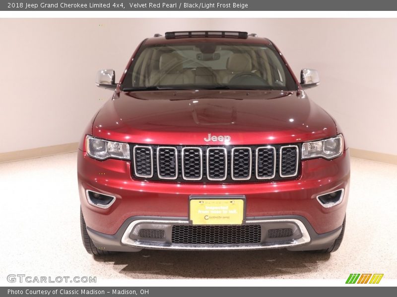 Velvet Red Pearl / Black/Light Frost Beige 2018 Jeep Grand Cherokee Limited 4x4