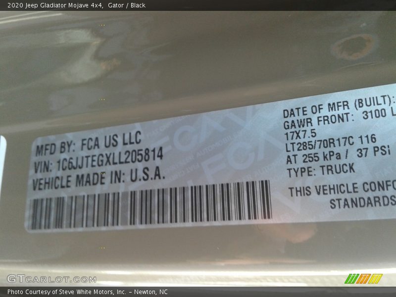 Gator / Black 2020 Jeep Gladiator Mojave 4x4