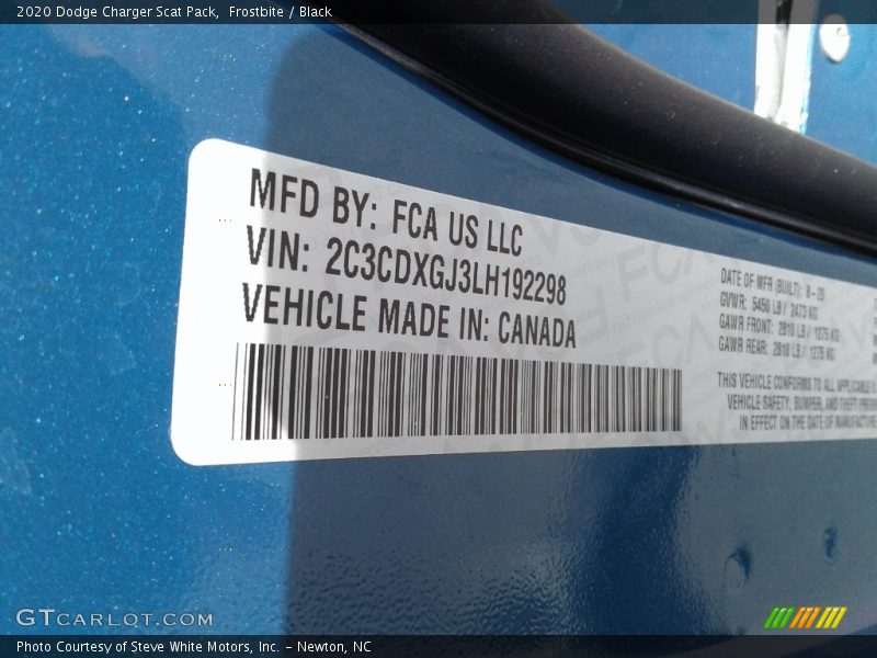 Frostbite / Black 2020 Dodge Charger Scat Pack