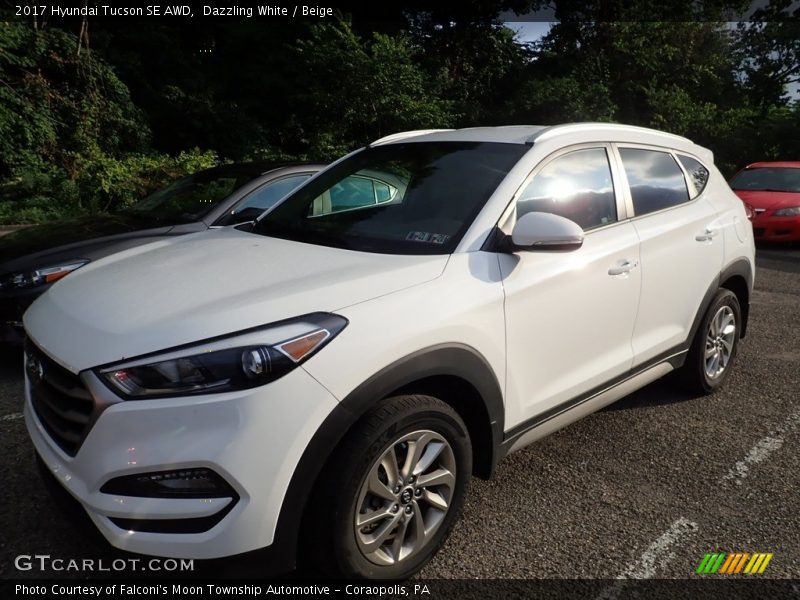 Dazzling White / Beige 2017 Hyundai Tucson SE AWD