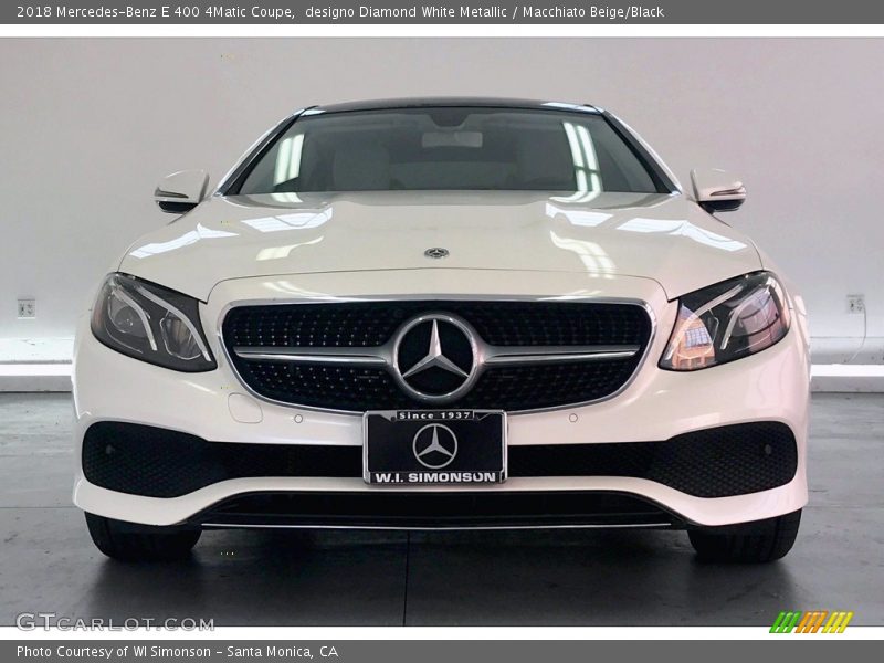 designo Diamond White Metallic / Macchiato Beige/Black 2018 Mercedes-Benz E 400 4Matic Coupe