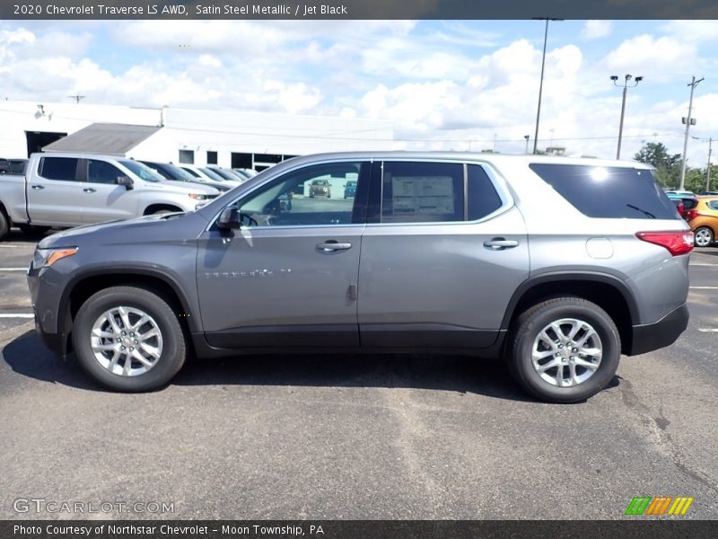 Satin Steel Metallic / Jet Black 2020 Chevrolet Traverse LS AWD