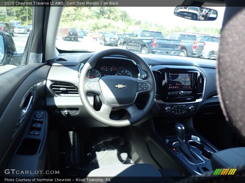 Satin Steel Metallic / Jet Black 2020 Chevrolet Traverse LS AWD