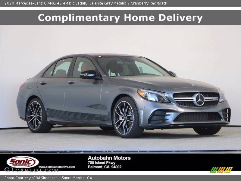 Selenite Grey Metallic / Cranberry Red/Black 2020 Mercedes-Benz C AMG 43 4Matic Sedan