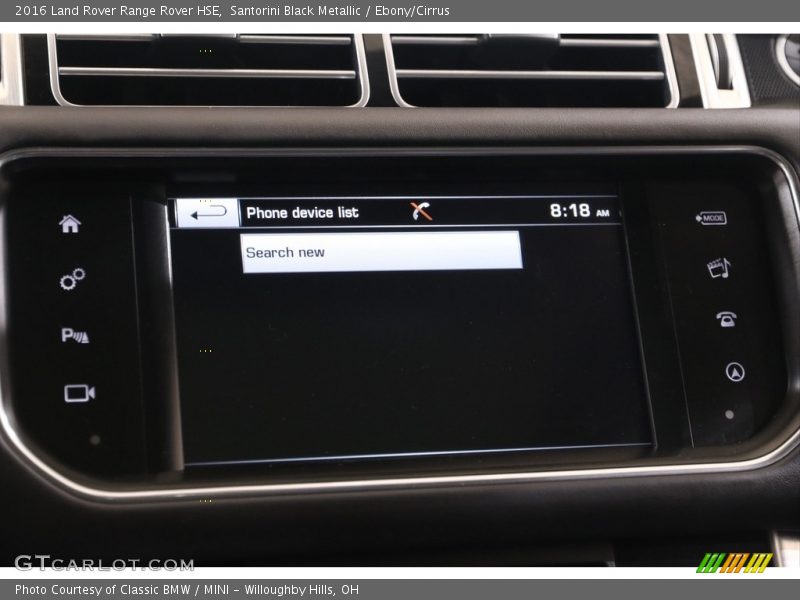 Santorini Black Metallic / Ebony/Cirrus 2016 Land Rover Range Rover HSE