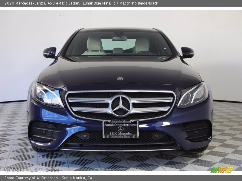 Lunar Blue Metallic / Macchiato Beige/Black 2020 Mercedes-Benz E 450 4Matic Sedan