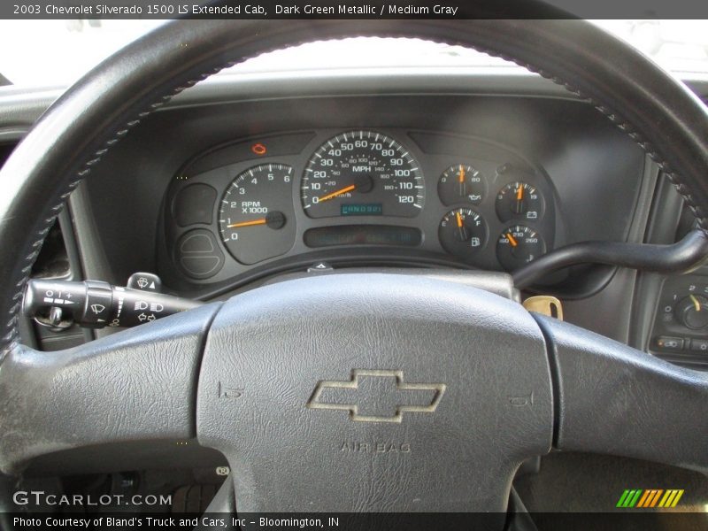 Dark Green Metallic / Medium Gray 2003 Chevrolet Silverado 1500 LS Extended Cab