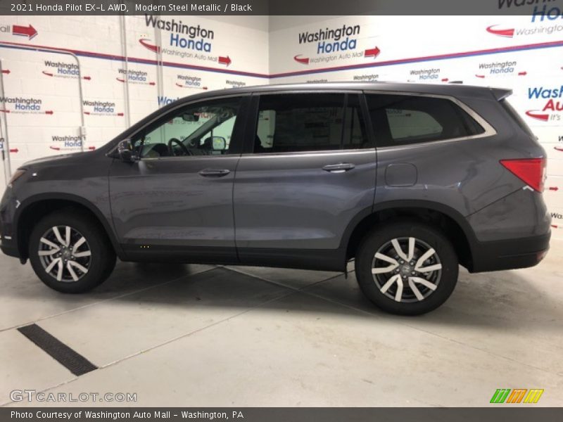 Modern Steel Metallic / Black 2021 Honda Pilot EX-L AWD