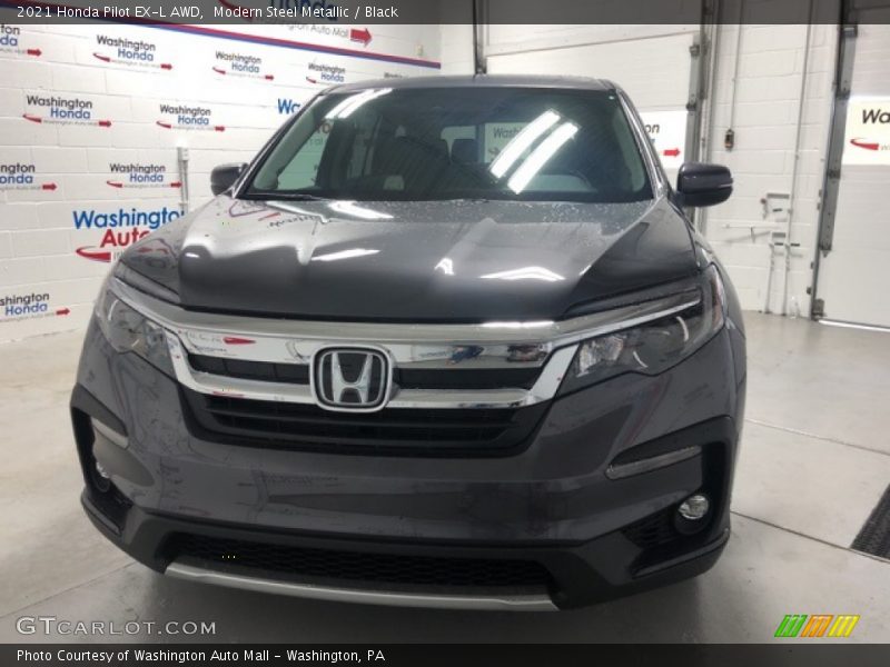 Modern Steel Metallic / Black 2021 Honda Pilot EX-L AWD