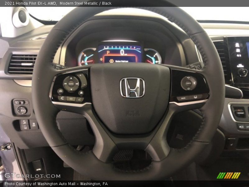 Modern Steel Metallic / Black 2021 Honda Pilot EX-L AWD
