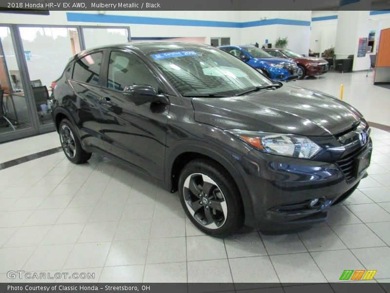 Mulberry Metallic / Black 2018 Honda HR-V EX AWD