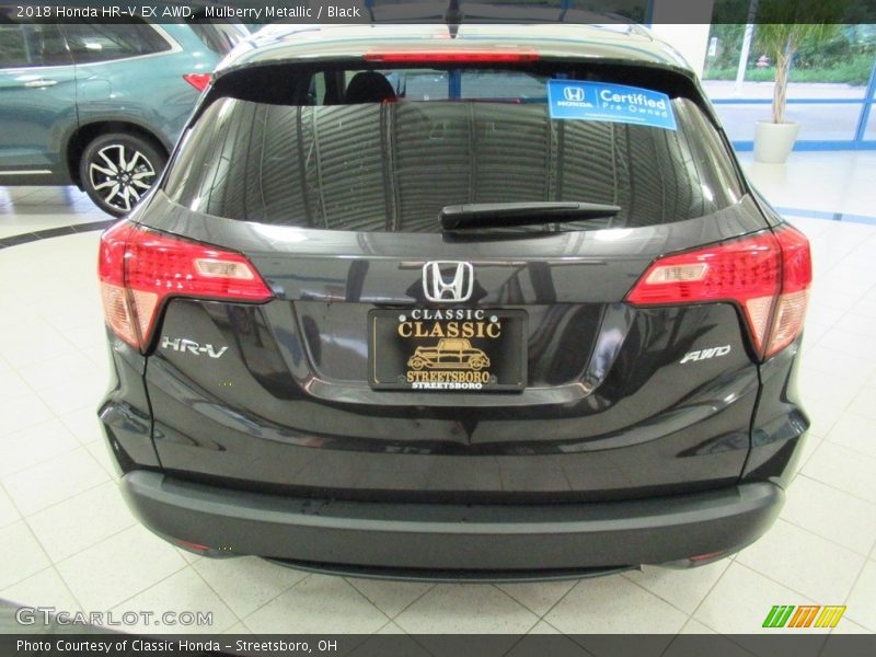 Mulberry Metallic / Black 2018 Honda HR-V EX AWD