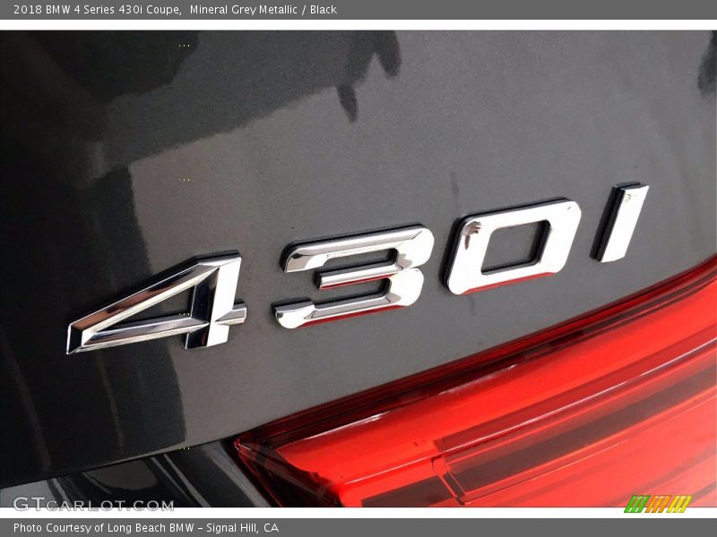Mineral Grey Metallic / Black 2018 BMW 4 Series 430i Coupe