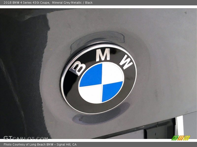 Mineral Grey Metallic / Black 2018 BMW 4 Series 430i Coupe