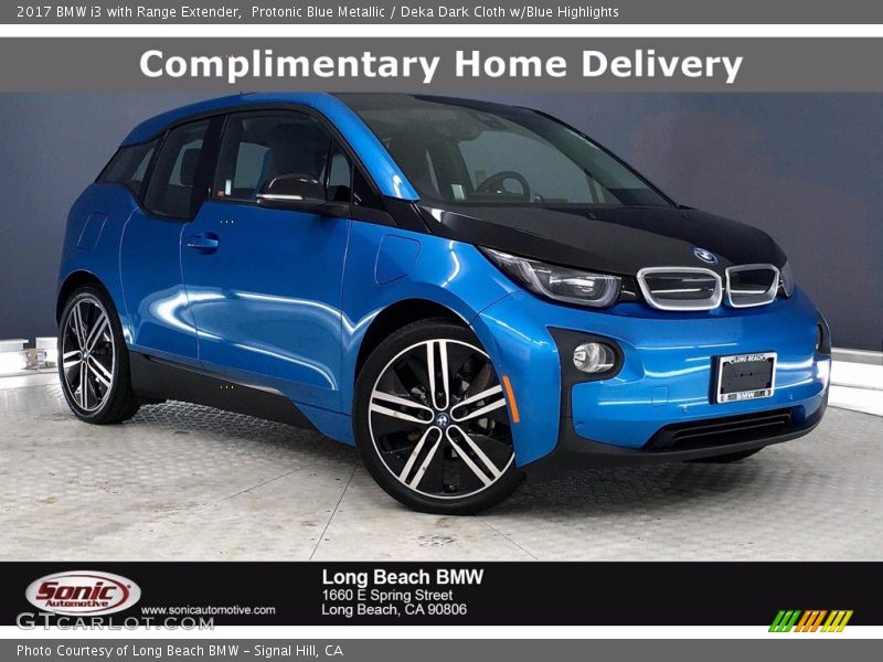 Protonic Blue Metallic / Deka Dark Cloth w/Blue Highlights 2017 BMW i3 with Range Extender