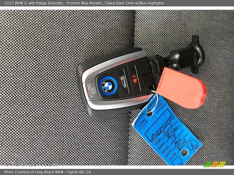 Protonic Blue Metallic / Deka Dark Cloth w/Blue Highlights 2017 BMW i3 with Range Extender