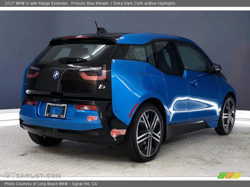 Protonic Blue Metallic / Deka Dark Cloth w/Blue Highlights 2017 BMW i3 with Range Extender