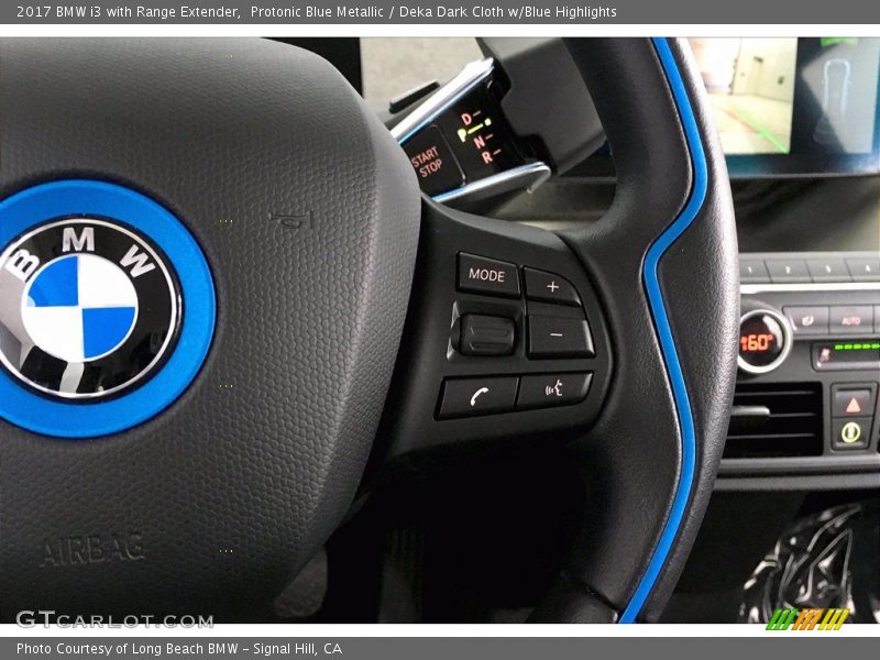 Protonic Blue Metallic / Deka Dark Cloth w/Blue Highlights 2017 BMW i3 with Range Extender