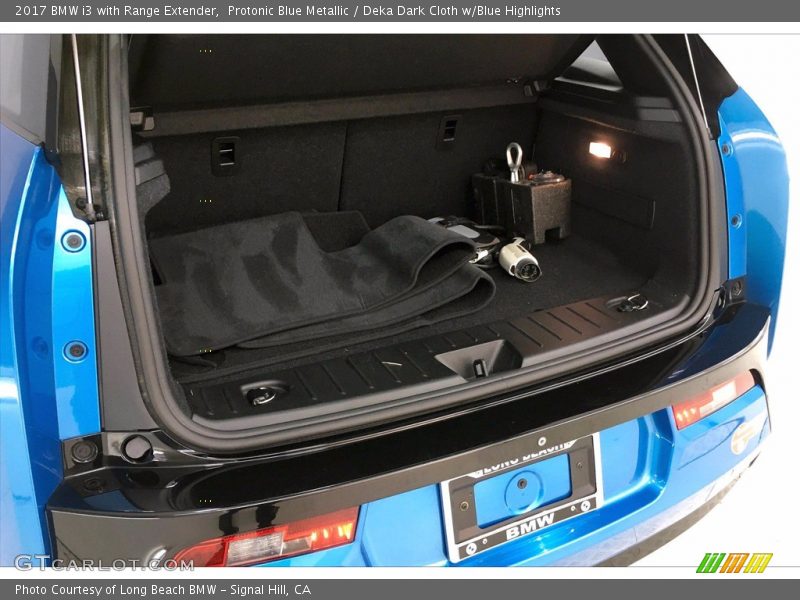 Protonic Blue Metallic / Deka Dark Cloth w/Blue Highlights 2017 BMW i3 with Range Extender