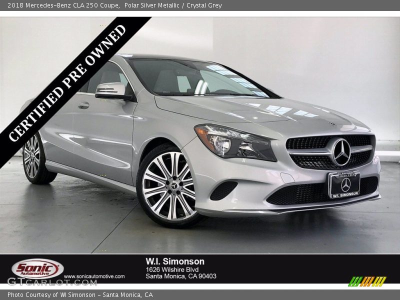 Polar Silver Metallic / Crystal Grey 2018 Mercedes-Benz CLA 250 Coupe