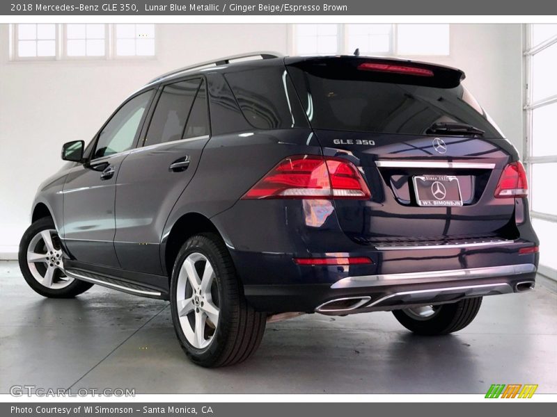 Lunar Blue Metallic / Ginger Beige/Espresso Brown 2018 Mercedes-Benz GLE 350