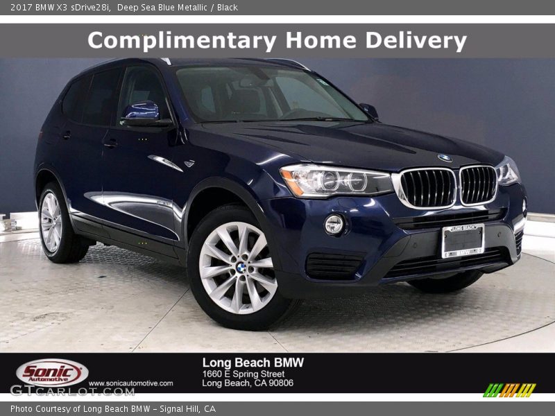 Deep Sea Blue Metallic / Black 2017 BMW X3 sDrive28i