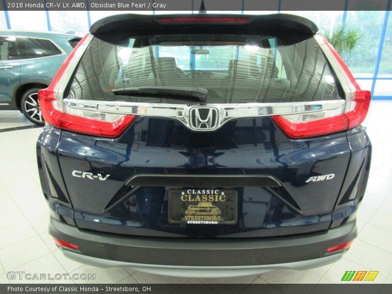 Obsidian Blue Pearl / Gray 2018 Honda CR-V LX AWD