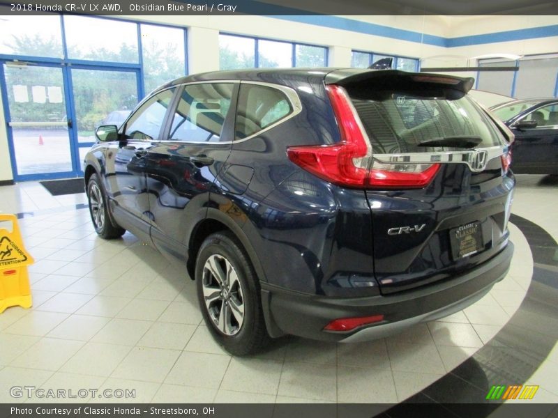 Obsidian Blue Pearl / Gray 2018 Honda CR-V LX AWD