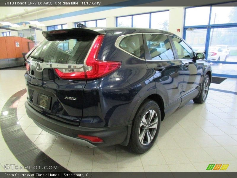 Obsidian Blue Pearl / Gray 2018 Honda CR-V LX AWD