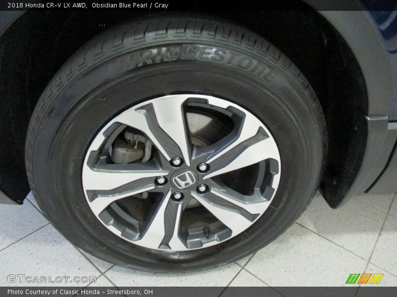 Obsidian Blue Pearl / Gray 2018 Honda CR-V LX AWD
