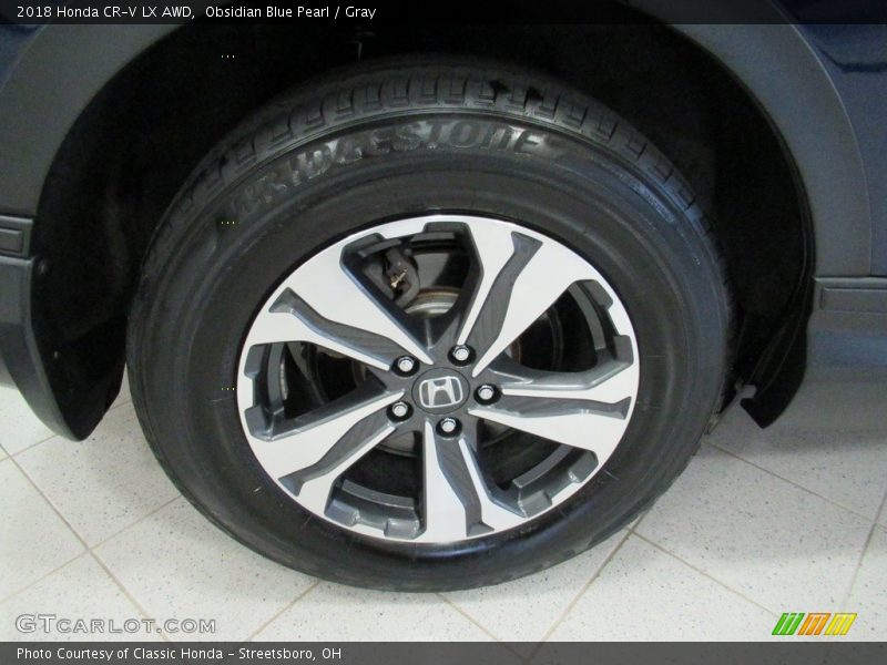 Obsidian Blue Pearl / Gray 2018 Honda CR-V LX AWD