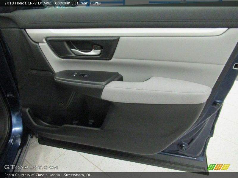 Obsidian Blue Pearl / Gray 2018 Honda CR-V LX AWD