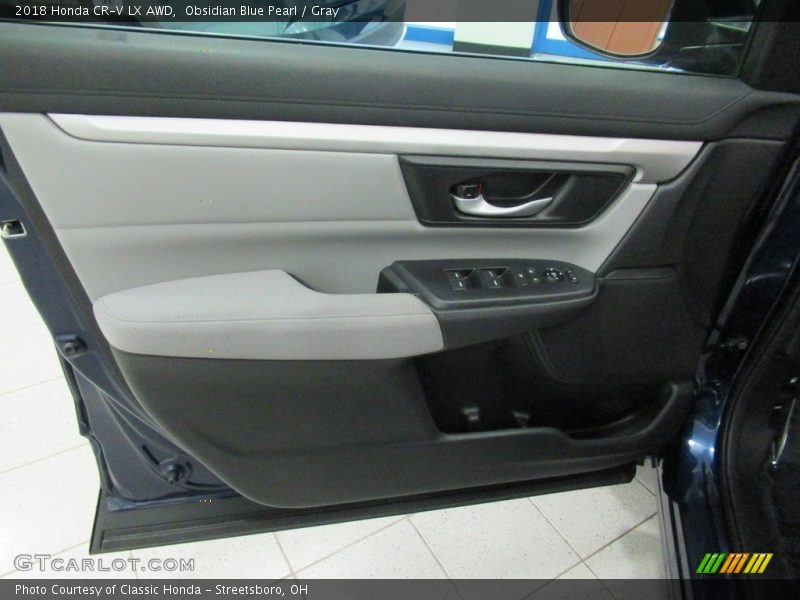 Obsidian Blue Pearl / Gray 2018 Honda CR-V LX AWD