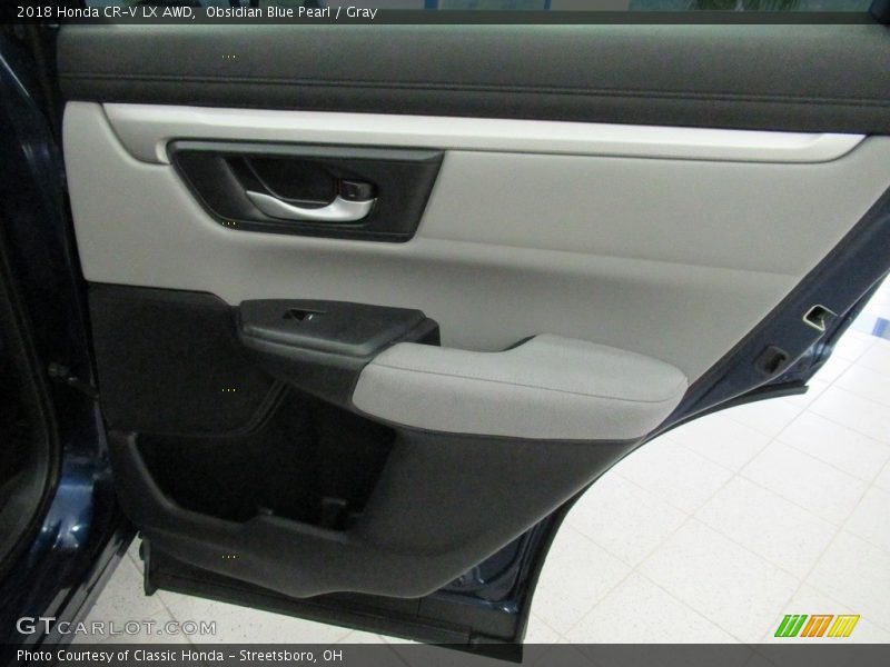 Obsidian Blue Pearl / Gray 2018 Honda CR-V LX AWD