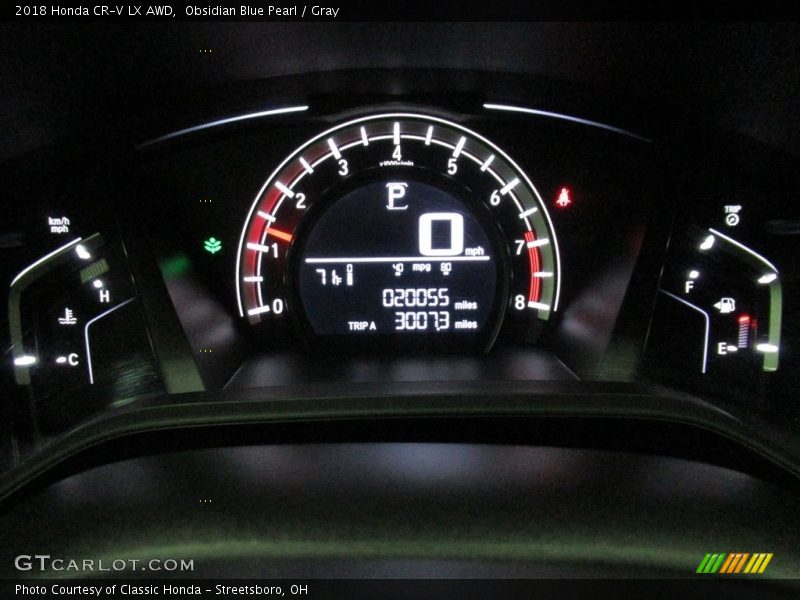 Obsidian Blue Pearl / Gray 2018 Honda CR-V LX AWD